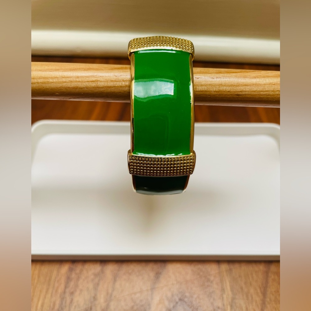 Green and Gold Enamel Bangle
